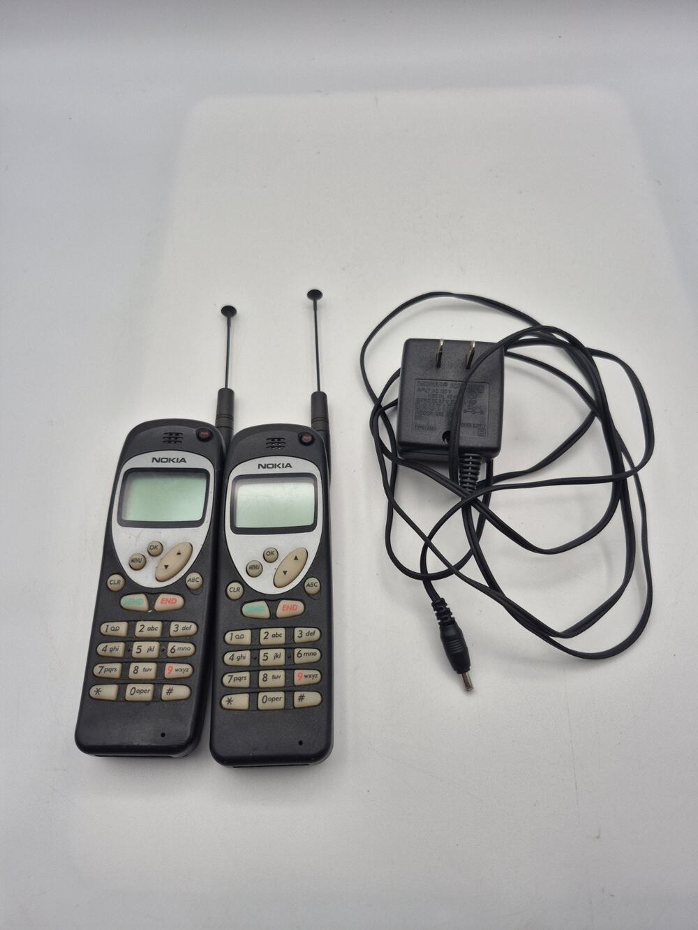 Lot of 2 Nokia 252C Analog Cell Phone with Antenna NHA-3NA + Charger For Parts